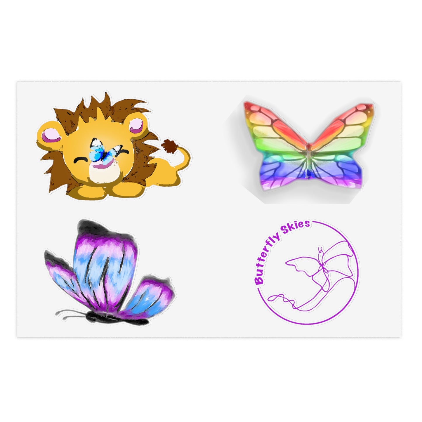 Four Piece Vinyl Sticker Sheet